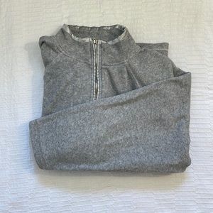 Grey Glitter Half-Zip Fleece Pullover Women's 2X